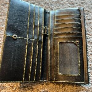 Matt & Nat Black Vegan Leather Wallet with Button Accents